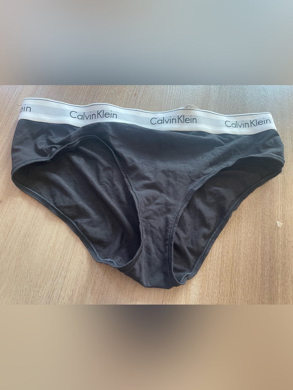NWOT Calvin Klein Black Cotton Briefs with White Logo Waistband size 1X
